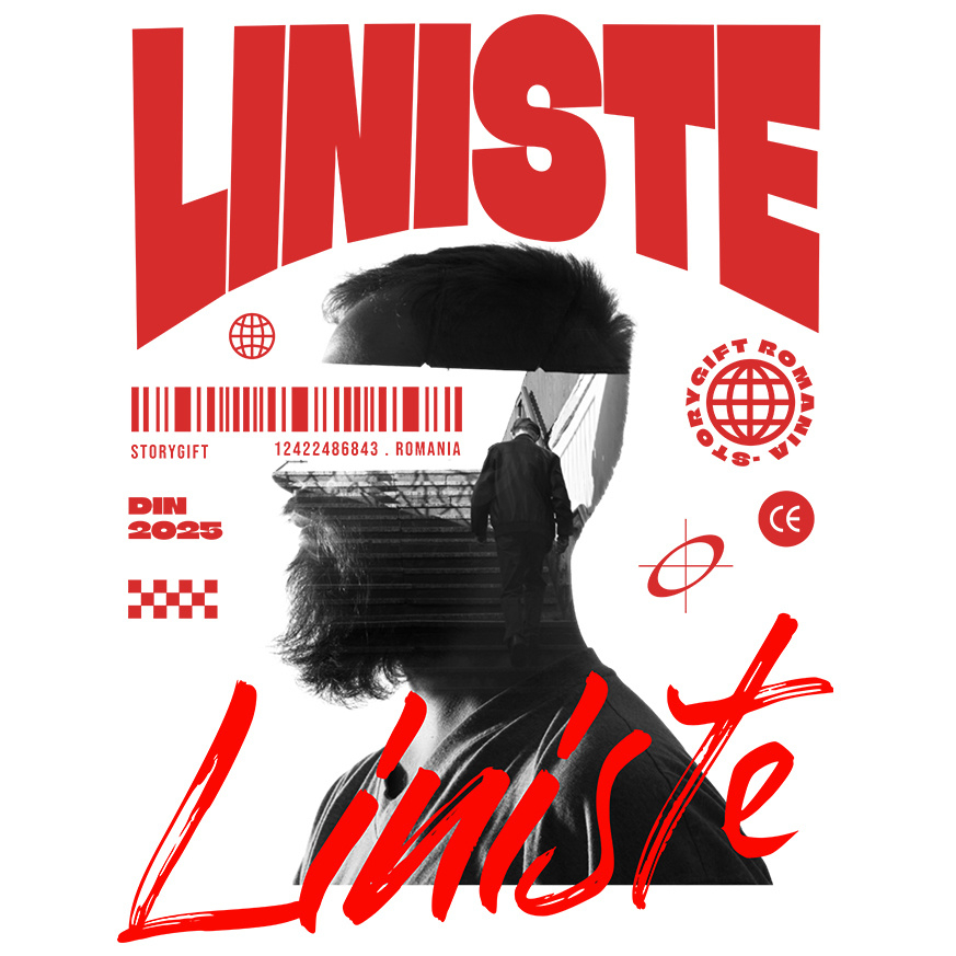 Sticker Adeziv Autocolant Personalizat Chip Uman Bărbat cu Barbă și Scări - „Liniste” - Cadou Motivational și Personalizat [1]