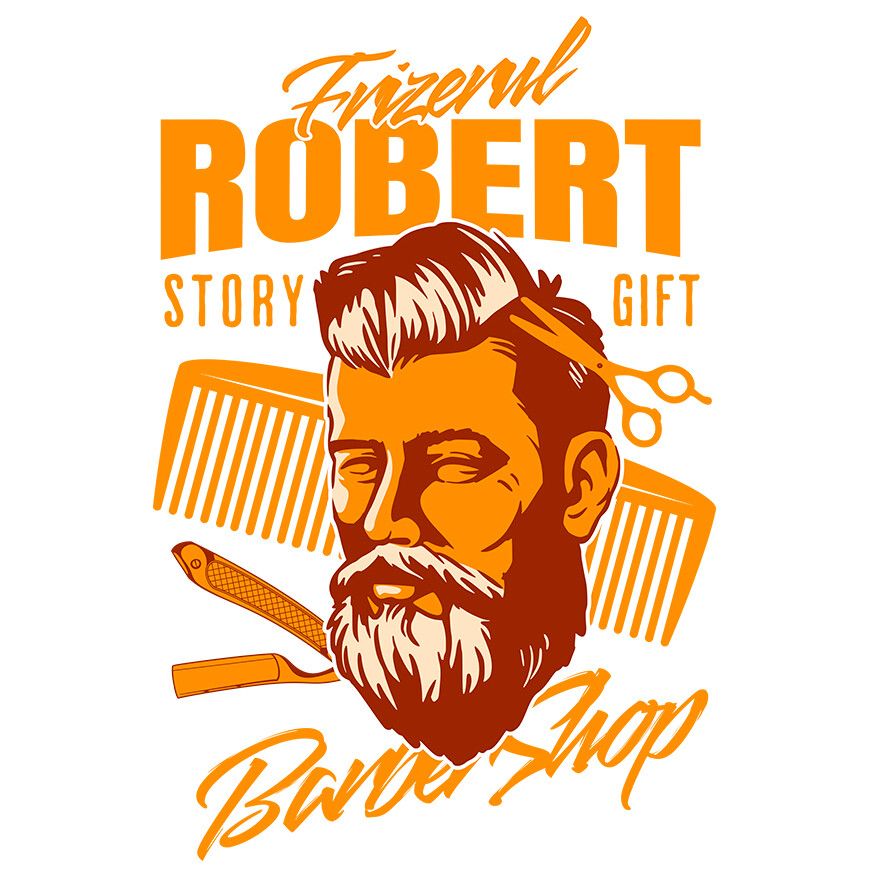 Sticker Adeziv Autocolant Personalizat Bărbat Cu Barbă și Păr Lung – Frizerie, Coafor, Hairstyling Profesional [1]