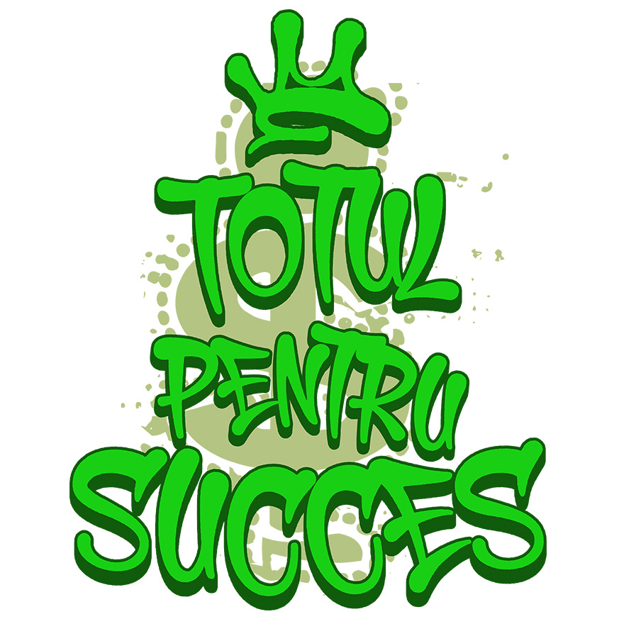 Sticker Adeziv Autocolant Personalizat Totul pentru Succes – Citat Motivational cu Simbol Dolar și Coroană [1]