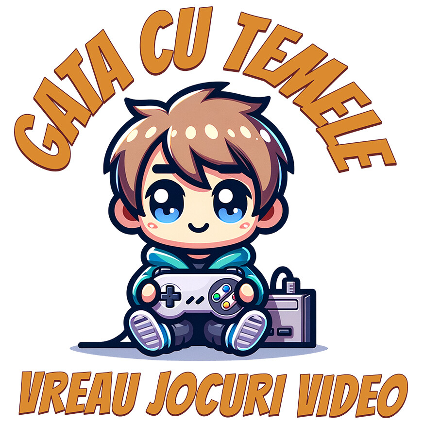 Sticker Adeziv Autocolant Personalizat Băiat Jocuri Video „Gata cu Temele Vreau Jocuri Video” - Cadou Personalizat pentru Iubitorii de Gaming [1]