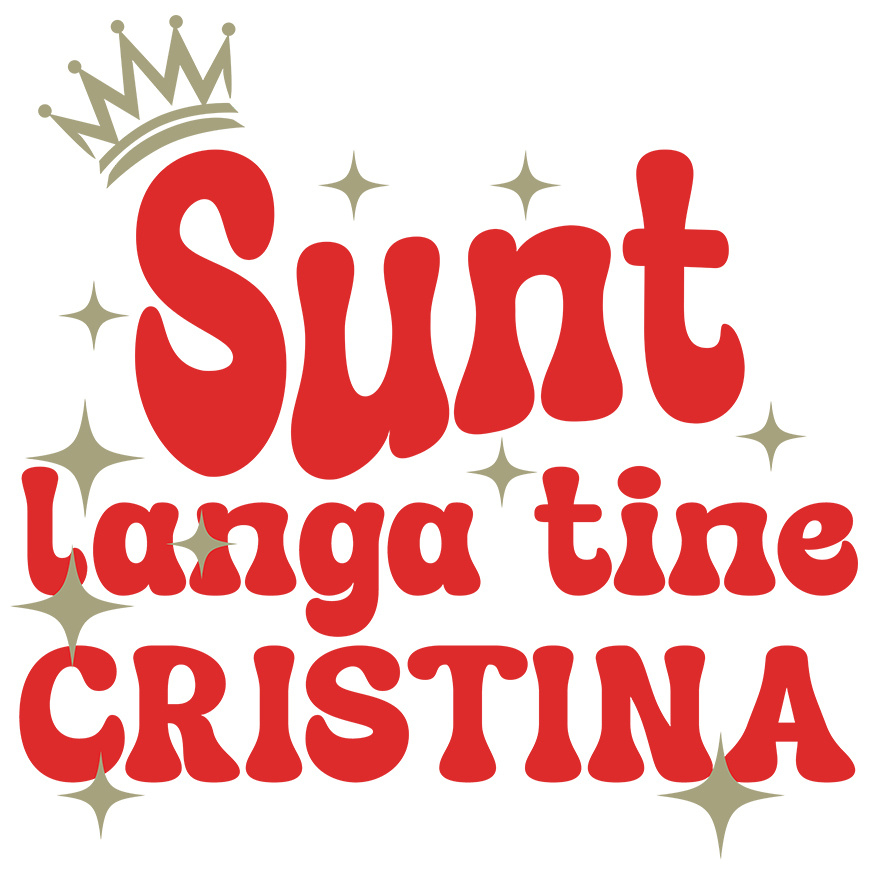 Sticker Adeziv Autocolant Personalizat "Coroana Regală de Prințesă cu Stele Strălucitoare – Mesaj Personalizat pentru Cristina, Cadou Iubire și Susținere" [1]