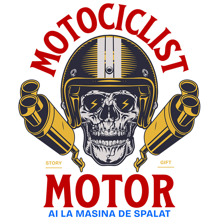 Sticker Adeziv Autocolant Personalizat Craniu Uman cu Cască și Fulgere – Design Unic pentru Motocicliști [1]