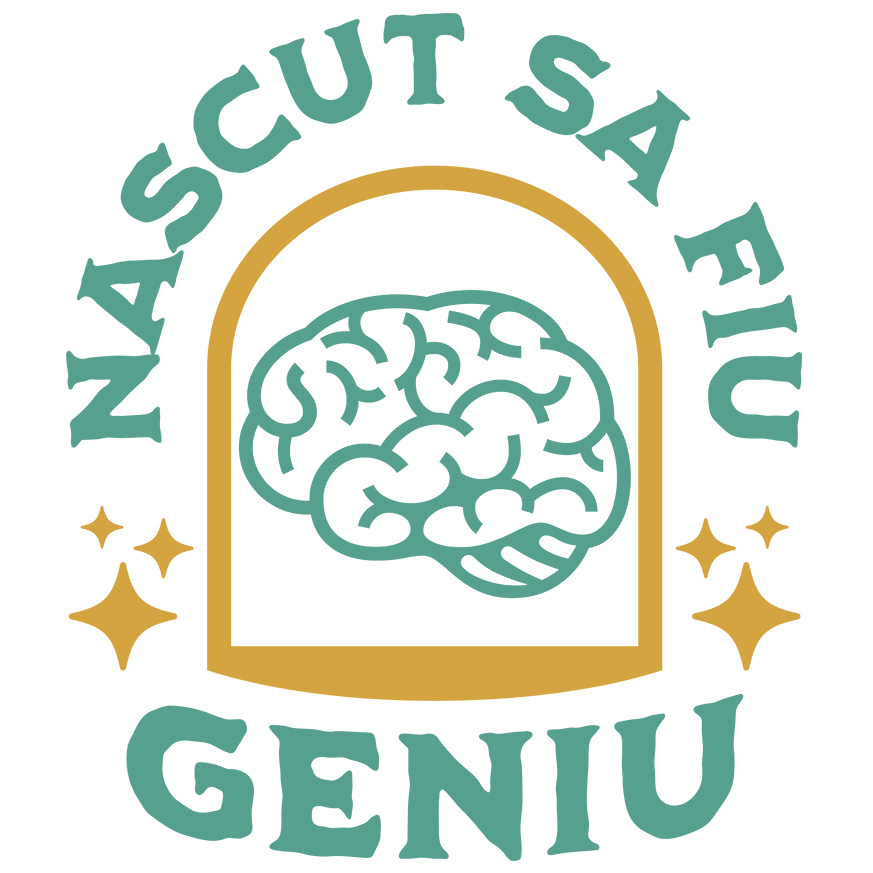 Sticker Adeziv Autocolant Personalizat Creier Uman și Inteligență | Născut să Fiu Un Geniu | Educație și Înțelepciune [1]