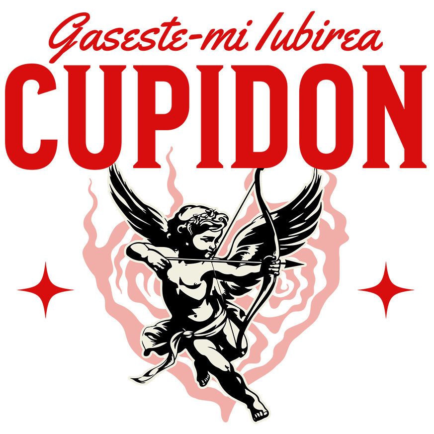 Sticker Adeziv Autocolant Personalizat Cupidon Înger în Aer - Cadou Romantic de Valentine's Day pentru Iubire [1]