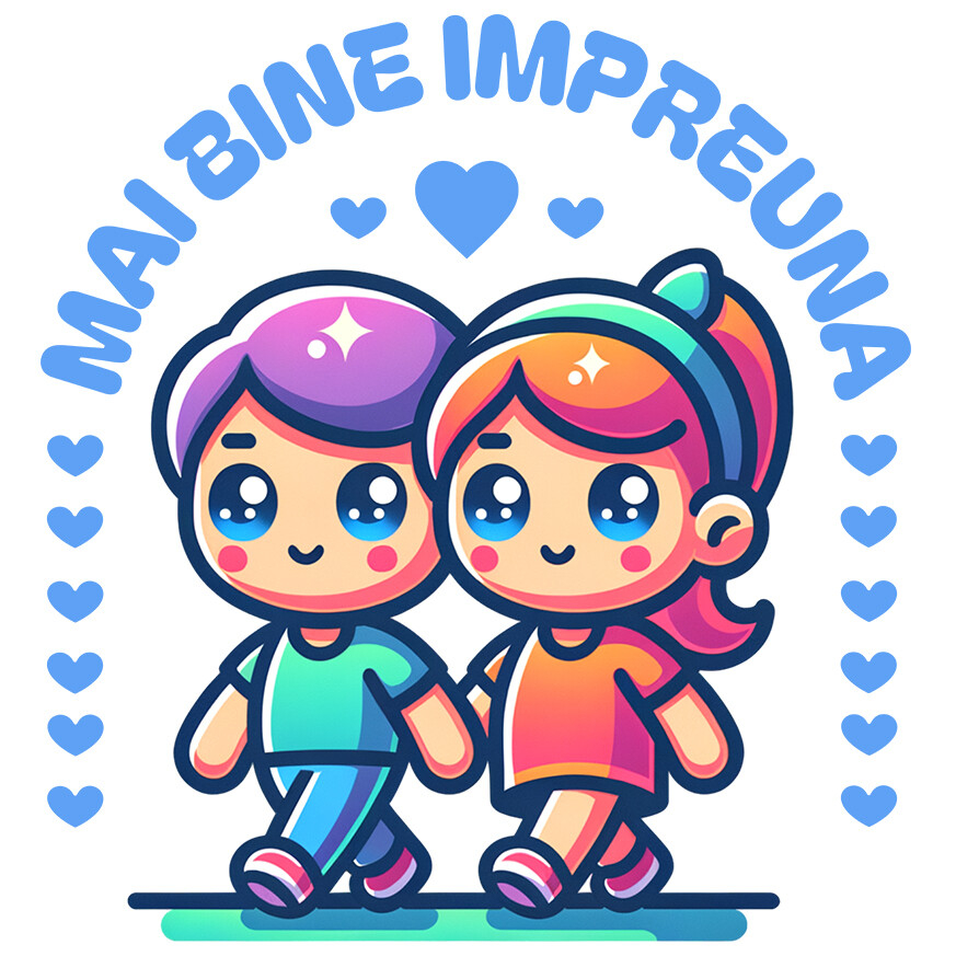 Sticker Adeziv Autocolant Personalizat „Cuplu Animat Fericit Plimbare - Cadou Personalizat „Mai bine împreună” pentru Familie, Copii și Prieteni de Valentine's Day” [1]