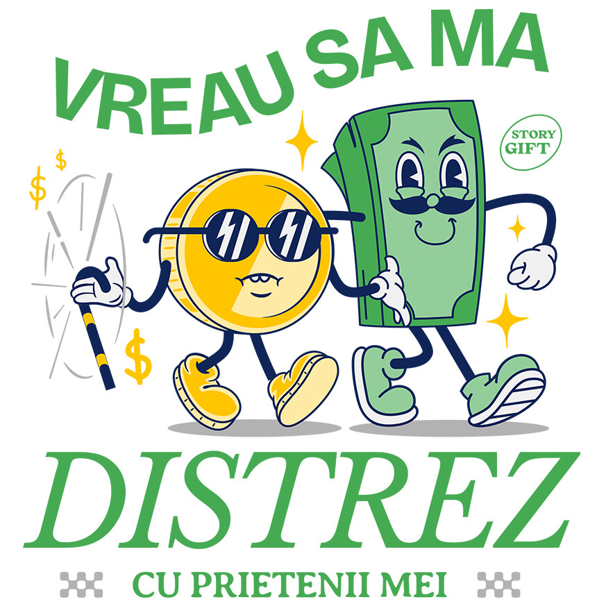 Sticker Adeziv Autocolant Personalizat Cuplu cu Monedă de Aur și Bancnotă Verde – Cadou Distractiv și Simbolic pentru Familie și Prieteni [1]