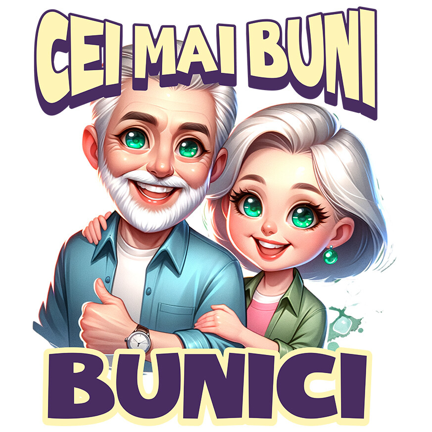Sticker Adeziv Autocolant Personalizat Cadou Personalizat „Cei Mai Buni Bunici” | Cuplu Vesel și Cool pentru Bunici [1]