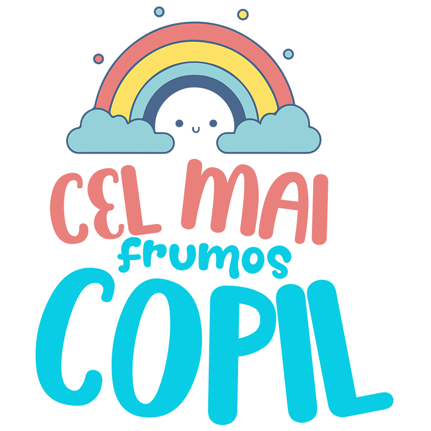 Sticker Adeziv Autocolant Personalizat Curcubeu Colorat Vesel – „Cel Mai Frumos Copil” | Cadou Personalizat pentru Copii [1]