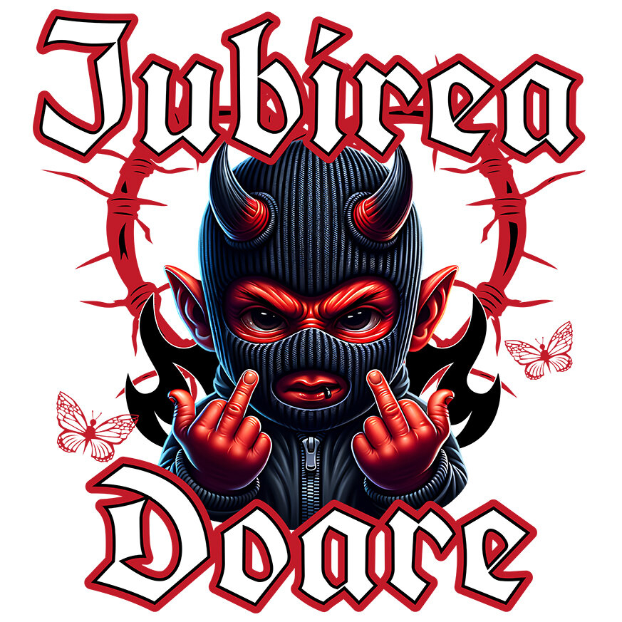 Sticker Adeziv Autocolant Personalizat Cadouri personalizate pentru Valentine's Day cu ilustrație demon „Iubirea Doare” | Produse unice pentru iubiți și prieteni. [1]