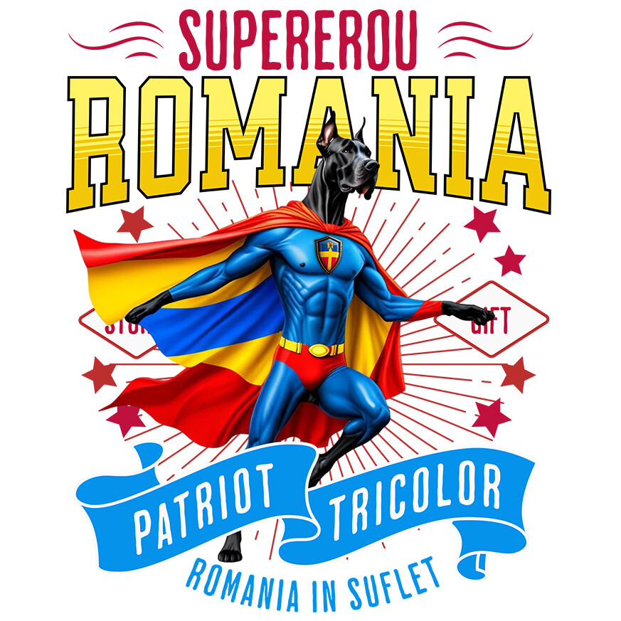 Sticker Adeziv Autocolant Personalizat Dog German în Costum de Căpitan România – Cadou Personalizat pentru Iubitorii de Câini [1]