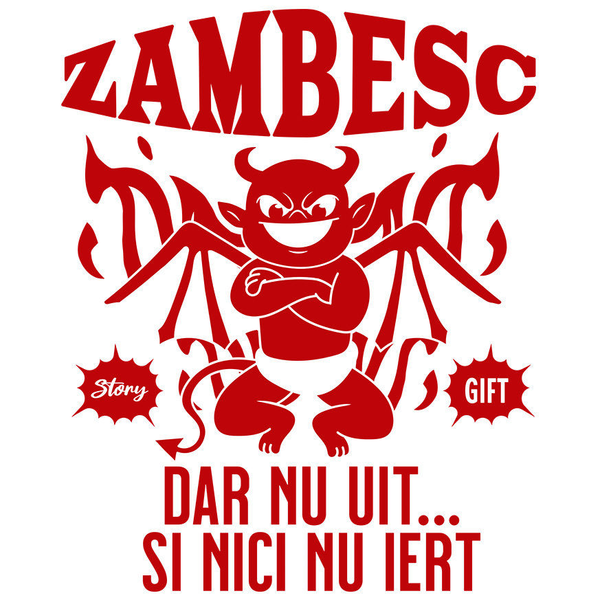 Sticker Adeziv Autocolant Personalizat Drăcușor Diavol Zâmbitor cu Text „Zâmbesc Dar Nu Uit” - Cadou Personalizat Halloween pentru Familie și Prieteni [1]