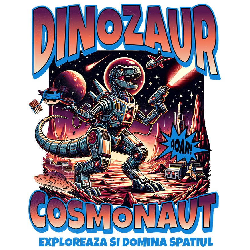Sticker Adeziv Autocolant Personalizat Dragon Cosmonaut - Explorare Spațială și Război pe Marte - Cadouri Personalizate SF [1]