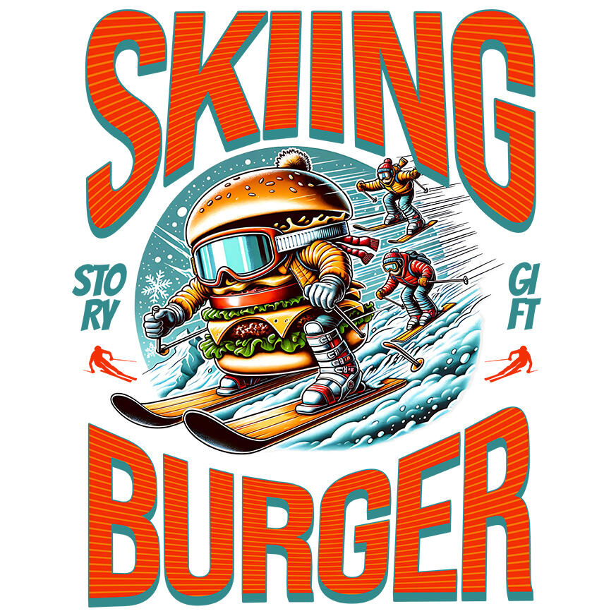 Sticker Adeziv Autocolant Personalizat Dublu Burger Imsen Schiuri Pe Pârtie | Cadou Personalizat Pentru Familie și Iubitorii De Sport [1]