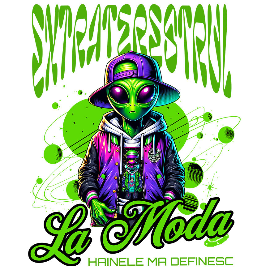 Sticker Adeziv Autocolant Personalizat Extraterestru Stil Stradal Fashion - Hainele care te Definesc, Look Unic și Modern [1]