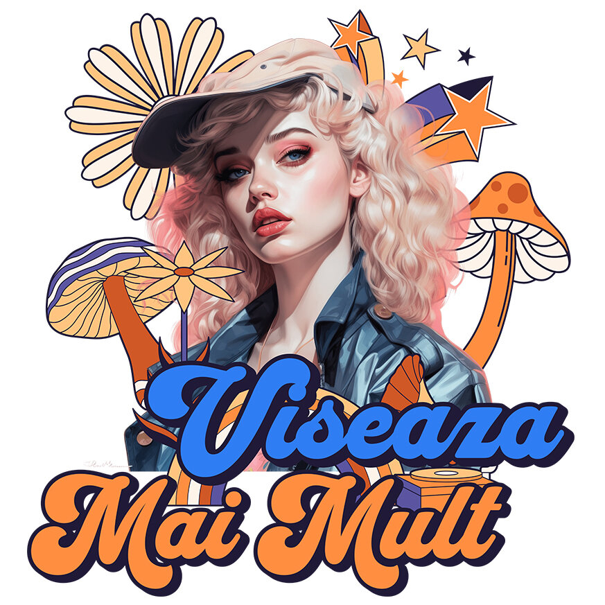 Sticker Adeziv Autocolant Personalizat Fată Stil Anime cu Șapcă și Flori - „Visează Mai Mult” - Cadou Motivațional pentru Fete [1]