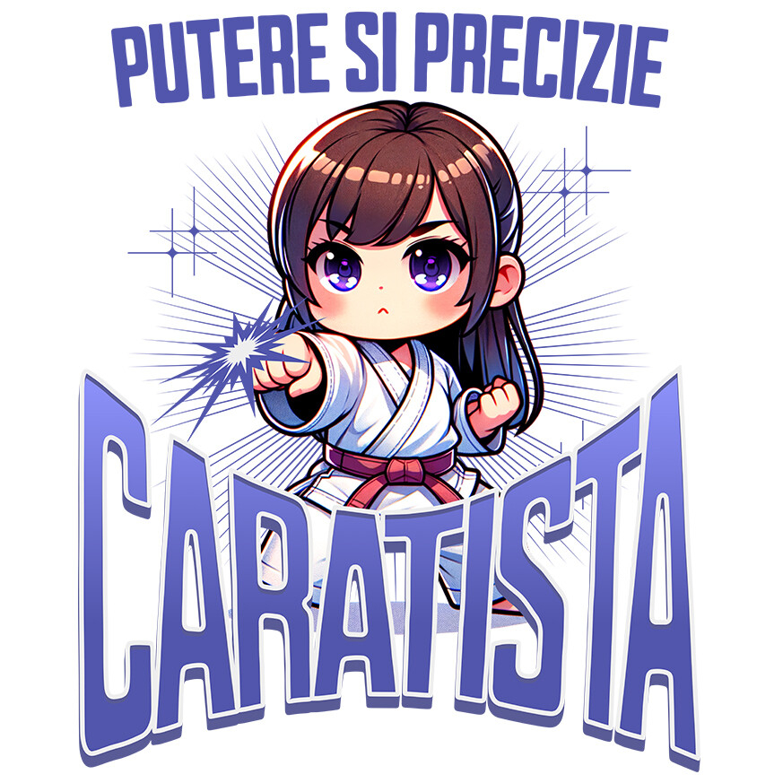 Sticker Adeziv Autocolant Personalizat Fată Anime Karate – Putere, Disciplină și Motivație [1]