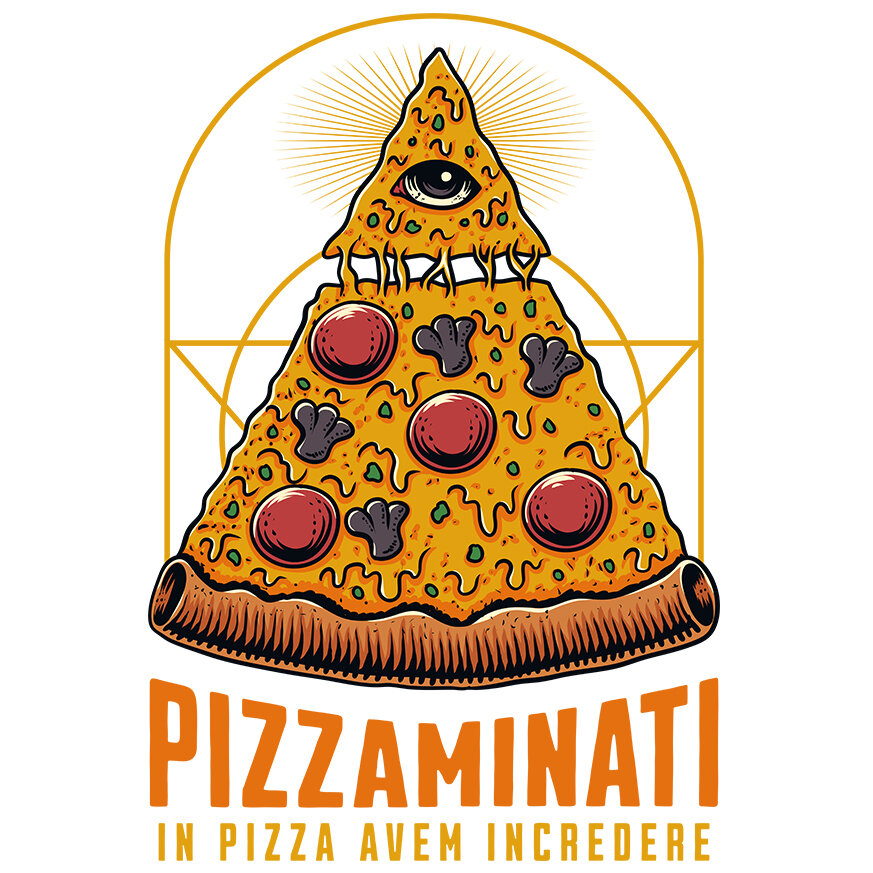 Sticker Adeziv Autocolant Personalizat Pizza bizara cu ochi | Cadou personalizat și haios pentru familie și prieteni [1]