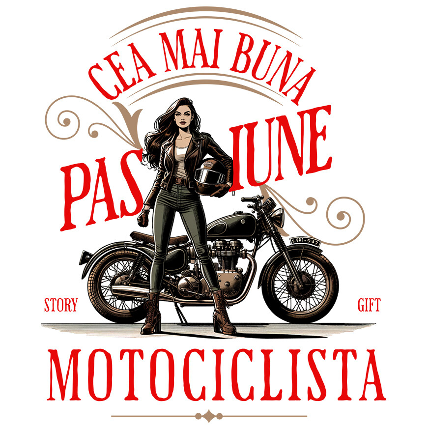 Sticker Adeziv Autocolant Personalizat Femeie Motociclistă cu Cască – Design Modern pentru Pasionați de Moto [1]