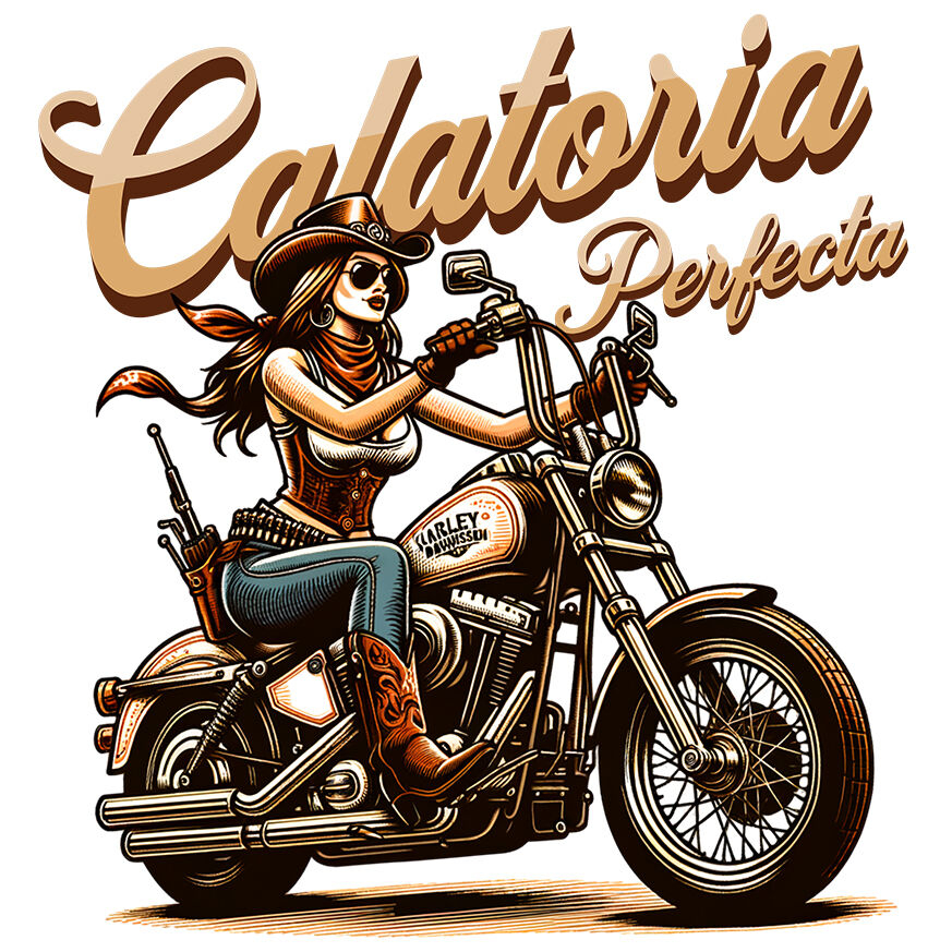 Sticker Adeziv Autocolant Personalizat Tricouri Personalizate Moto - Femeie Biker Vintage & Stil Retro Unic [1]