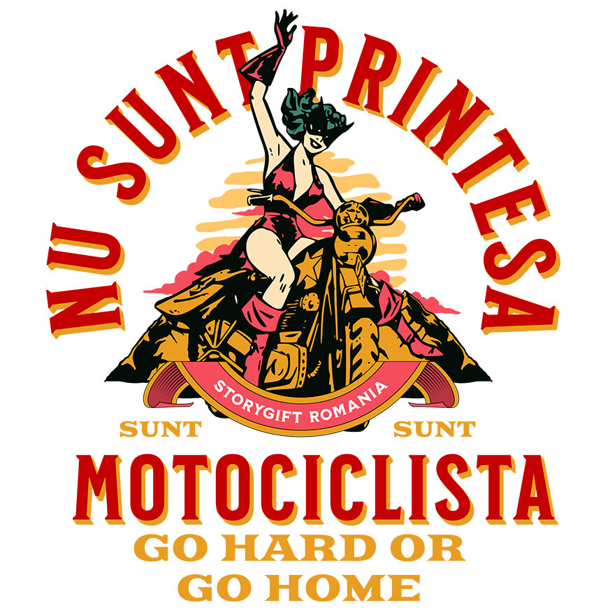 Sticker Adeziv Autocolant Personalizat Femeie Motociclistă Haios – Pasiune și Aventură Pe Două Roți [1]