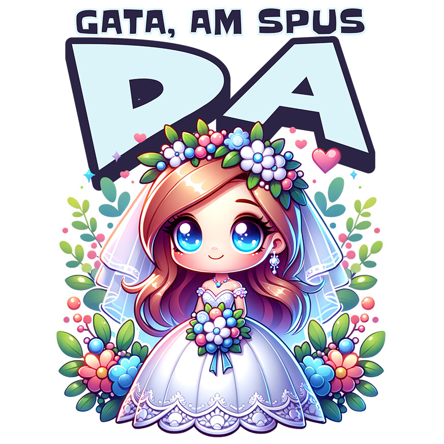 Sticker Adeziv Autocolant Personalizat Cadou Personalizat „Gata Am Spus Da” | Rochie De Mireasă și Căsătorie [1]