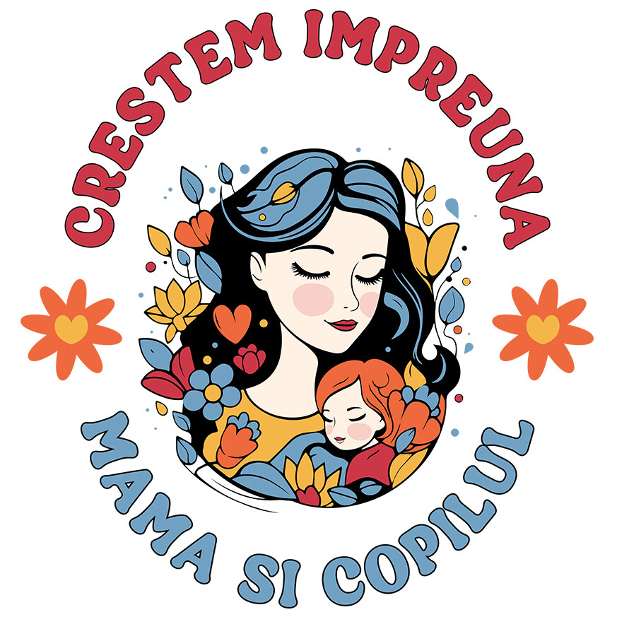 Sticker Adeziv Autocolant Personalizat "Femeie și Fata – Cadouri Personalizate Flori Colorate pentru Mama și Copil" [1]