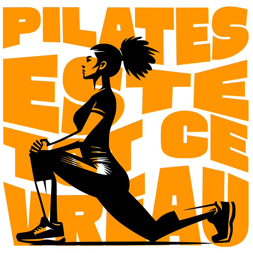 Sticker Adeziv Autocolant Personalizat Femeie Sportivă în Poziție Yoga – Antrenament Pilates pentru Sănătate și Echilibru [1]