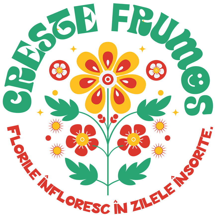 Sticker Adeziv Autocolant Personalizat Floare Colorată Crește Frumos | Flori Înflorite în Zilele Însorite | Cadou Personalizat [1]