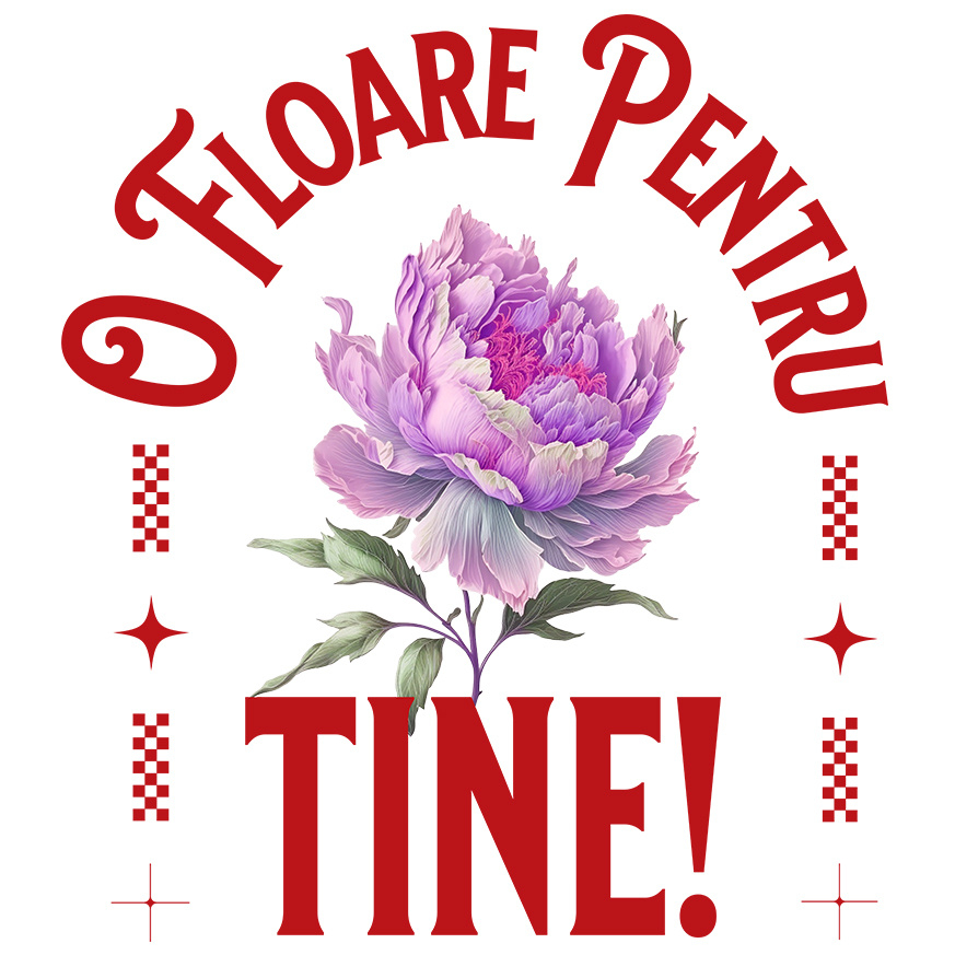 Sticker Adeziv Autocolant Personalizat Floare Roz cu Mesaj de Dragoste | Cadou Romantic Personalizat | „O Floare Pentru Tine” [1]
