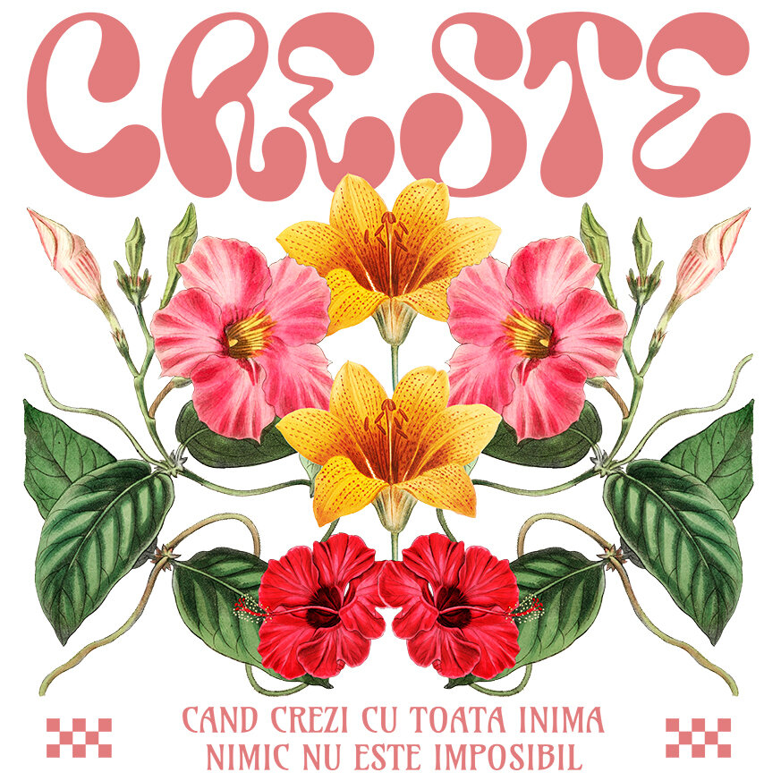 Sticker Adeziv Autocolant Personalizat Flori Colorate cu Mesaj de Speranță | Nimic Nu Este Imposibil - Cadou Personalizat [1]