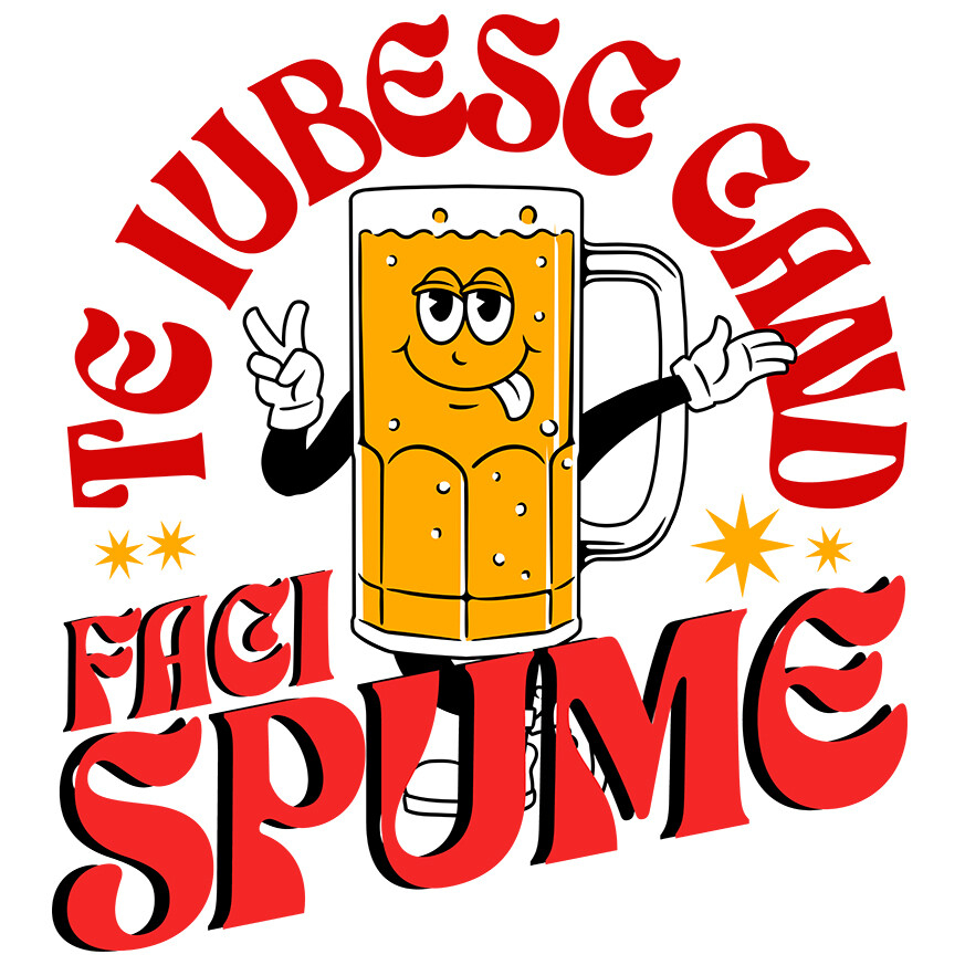 Sticker Adeziv Autocolant Personalizat Halba de Bere Veselă cu Limba Scoasă – Cadou Amuzant pentru Petreceri și Distracție [1]