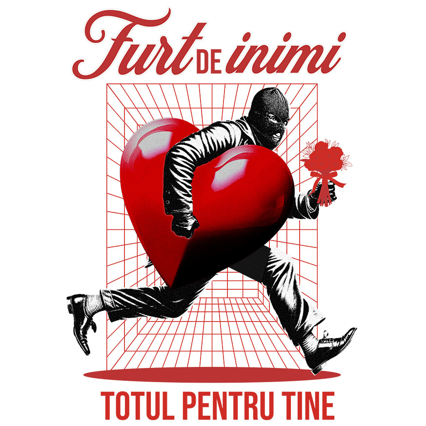 Sticker Adeziv Autocolant Personalizat „Hot De Inimi Cu Buchet De Flori - Cadou Personalizat „Totul pentru Tine” pentru Familie, Copii și Prieteni de Valentine's Day” [1]
