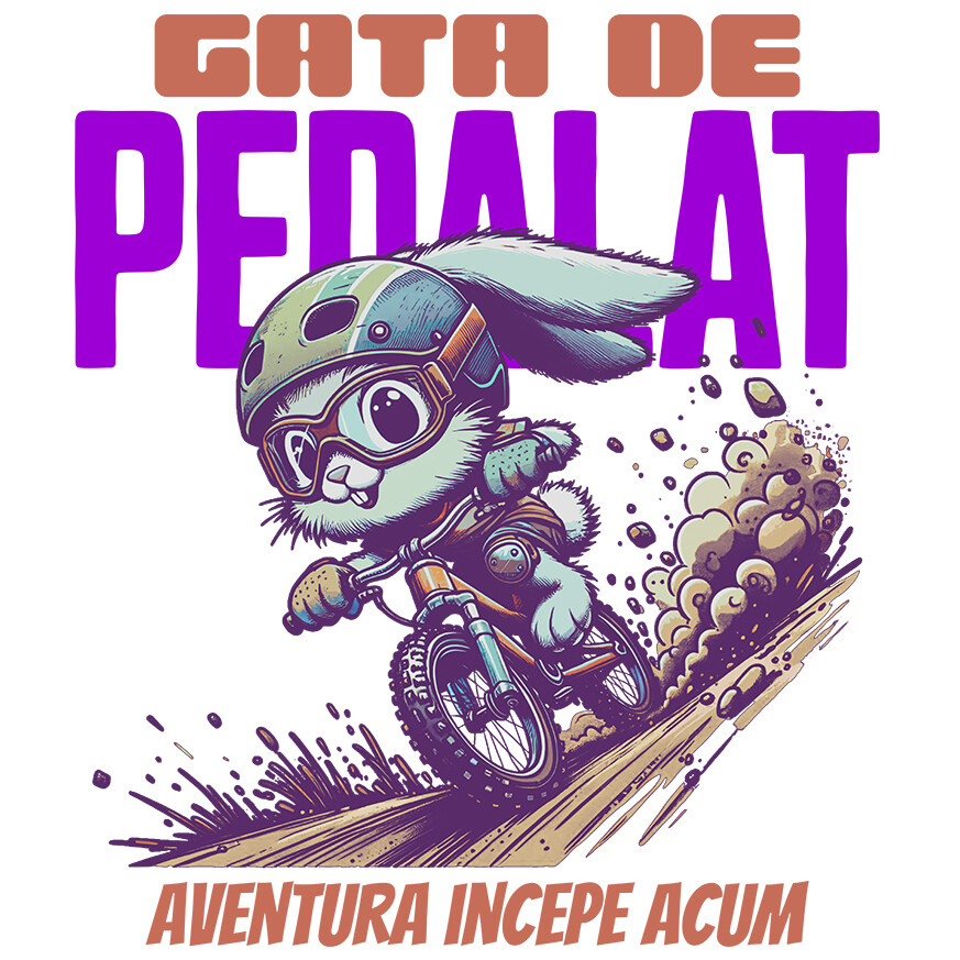 Sticker Adeziv Autocolant Personalizat Iepure Haios Pe Bicicletă – Design Amuzant Pentru Aventuri Pe Două Roți [1]