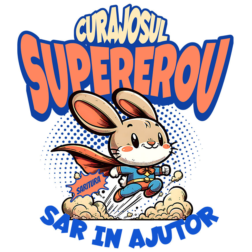 Sticker Adeziv Autocolant Personalizat Iepure În Costum De Super Erou Cu Pelerină Roșie – Cadou Personalizat Pentru Copii [1]