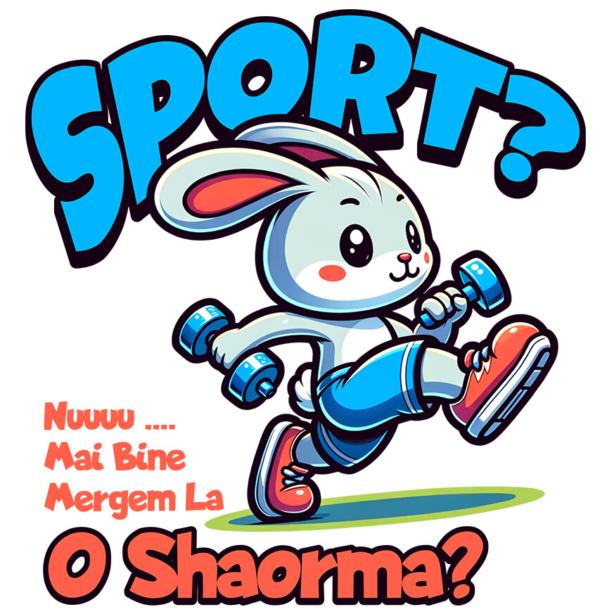 Sticker Adeziv Autocolant Personalizat Iepure Sportiv Gri Cu Gantere – Design Haios pentru Cadouri Personalizate [1]