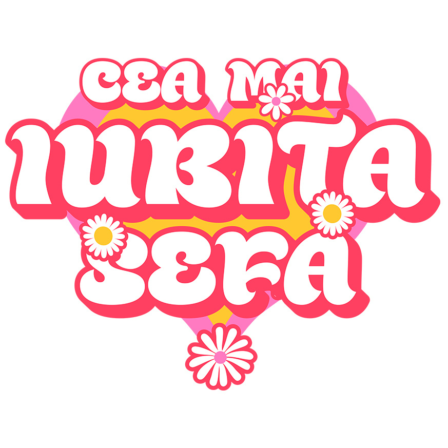 Sticker Adeziv Autocolant Personalizat Inimă Colorată cu Flori – Mesaj Haios în Română [1]