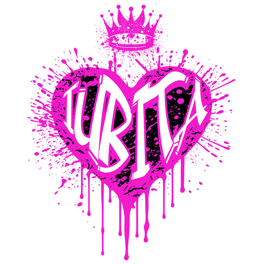 Sticker Adeziv Autocolant Personalizat Cadou personalizat pentru iubita - Inima Stil Graffiti cu Coroana, Valentine's Day [1]