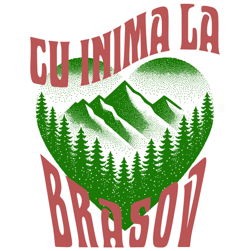 Sticker Adeziv Autocolant Personalizat Tricou Personalizat Natură - „Cu Inima la Brașov” | Cadouri Speciale [1]