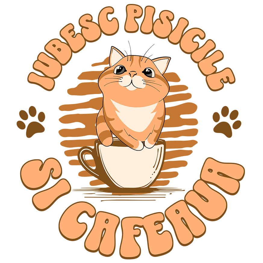 Sticker Adeziv Autocolant Personalizat „Cană Personalizată „Iubesc Pisicile Și Cafeaua” – Cadou Amuzant pentru Iubitorii de Pisici și Cafea” [1]