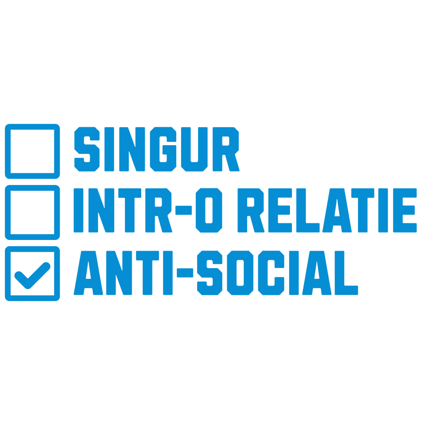 Sticker Adeziv Autocolant Personalizat „Singur într-o relație” – Mesaj Anti-Social cu Glume despre Anxietate și Oameni [1]