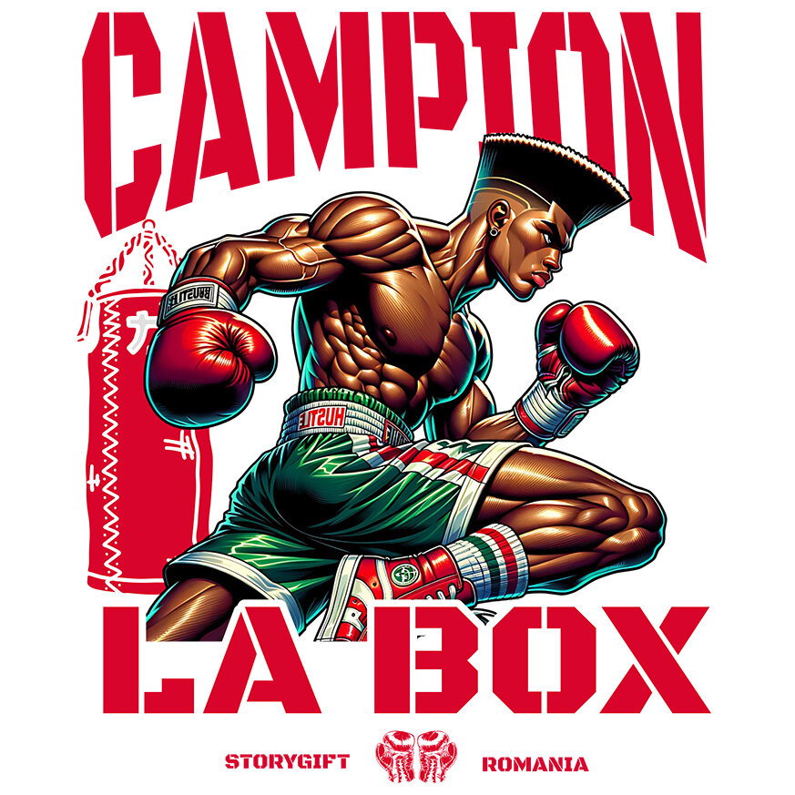 Sticker Adeziv Autocolant Personalizat Luptător Puternic De Box – Design Sportiv Personalizat Pentru Campioni [1]