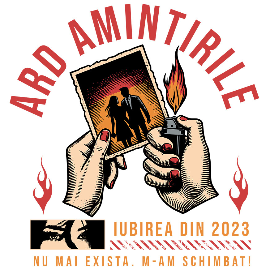 Sticker Adeziv Autocolant Personalizat Cadou Personalizat Mâini Femeie Foc cu Text „Ard Amintirile Iubirea din 2023” [1]