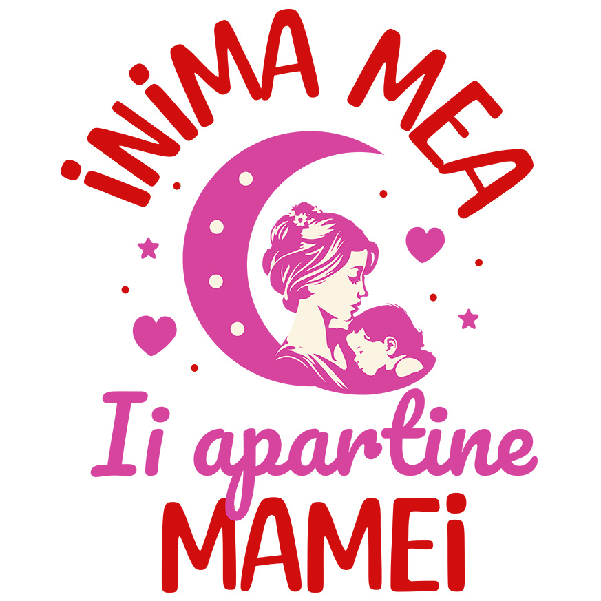 Sticker Adeziv Autocolant Personalizat "Inima Mea Îi Aparține Mamei – Cadouri Personalizate pentru Mama și Fiică" [1]