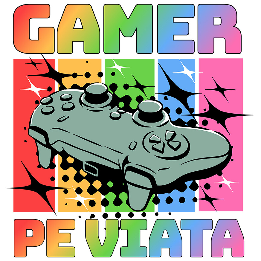 Sticker Adeziv Autocolant Personalizat Maneta Jocuri Video „Gamer Pe Viață” - Cadou Personalizat Multicolor pentru Iubitorii de Jocuri Video [1]