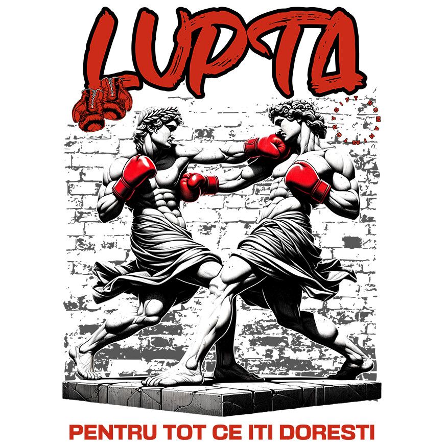 Sticker Adeziv Autocolant Personalizat Meci de Box Între Statui – Design Stil Grecesc pentru Cadouri Personalizate [1]