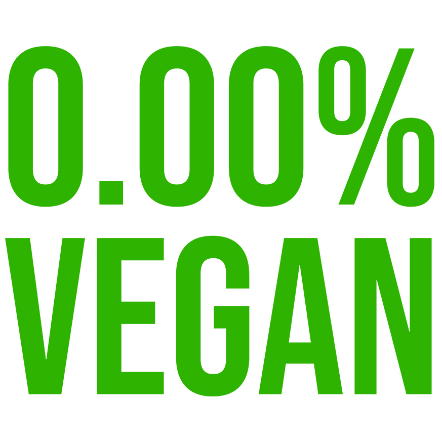 Sticker Adeziv Autocolant Personalizat Cadou personalizat cu mesaj haios „0,00% Vegan, Carne, Mâncare, Pofticios” – Perfect pentru iubitorii de mâncare [1]