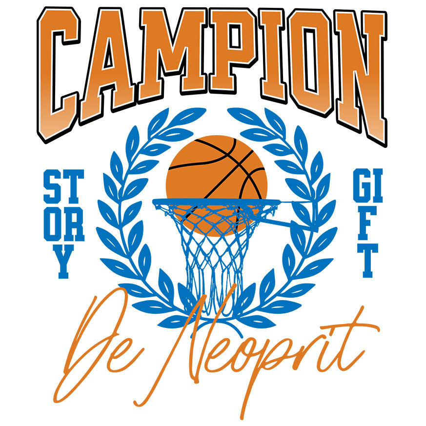 Sticker Adeziv Autocolant Personalizat Minge de Baschet Personalizată – Campion de Neoprit | Cadou Motivațional [1]