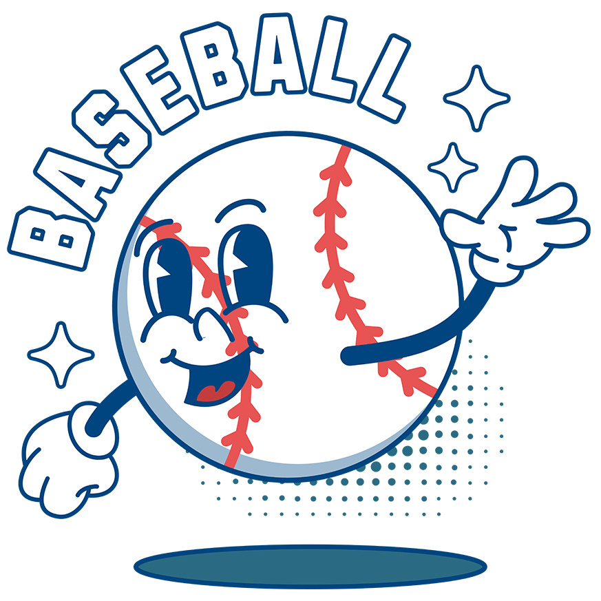 Sticker Adeziv Autocolant Personalizat Minge de Baseball Animată – Design Sportiv și Motivațional [1]