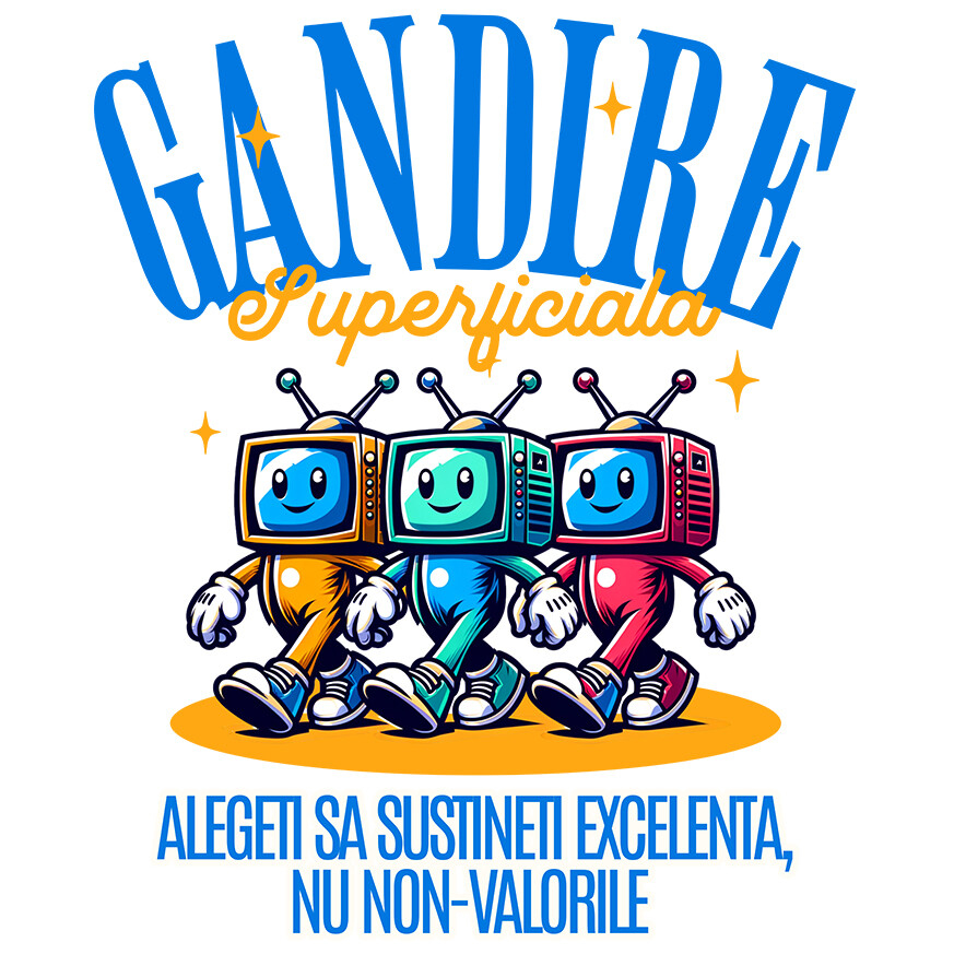 Sticker Adeziv Autocolant Personalizat Monitoare Colorate Vesele cu Text „Gândire Superficială Excelentă” – Cadouri Personalizate Amuzante pentru Familie și Prieteni [1]
