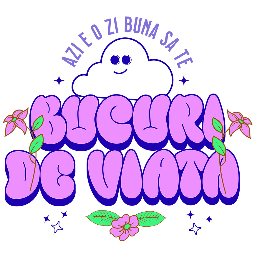 Sticker Adeziv Autocolant Personalizat Bucură-te de Viață – Tricou Personalizat cu Norișor Pufos și Mesaj Inspirațional [1]